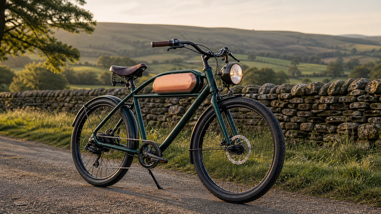 Retro-style electric bike illustration for UK road-legal e-bike guides